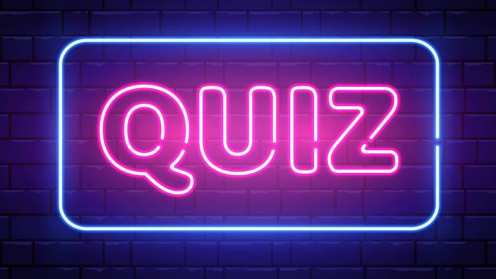 Quiz-skilt i neon 