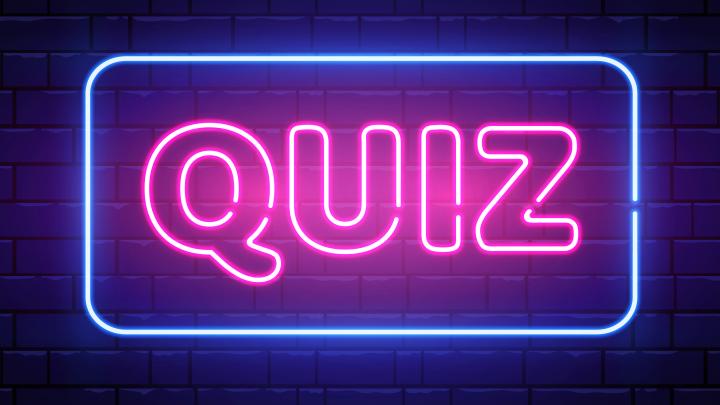 Quiz-skilt i neon