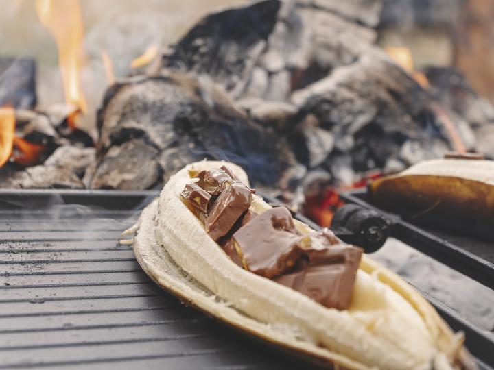 banan med chokolade