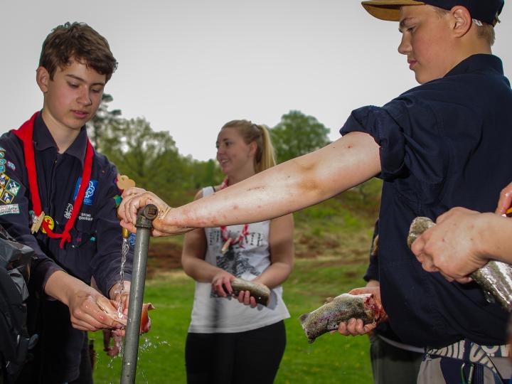 Spejdere der skylder fisk 