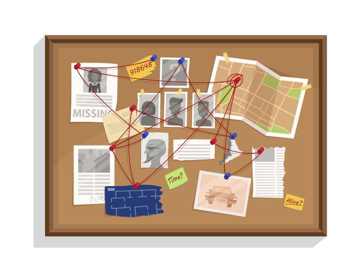 Tavle med detektivspor 