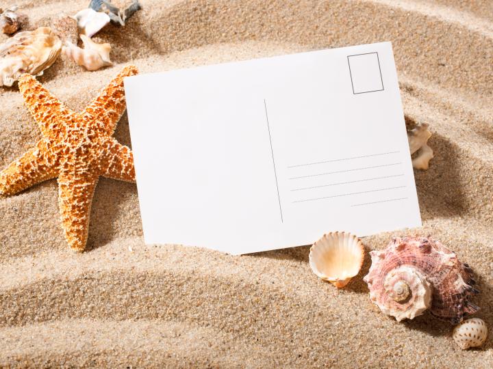 Postkort i sand