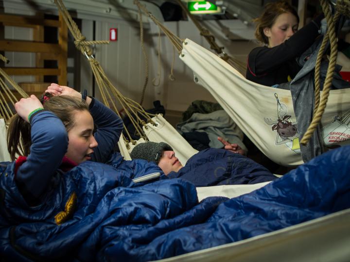 Spejdere i hængekøjer 