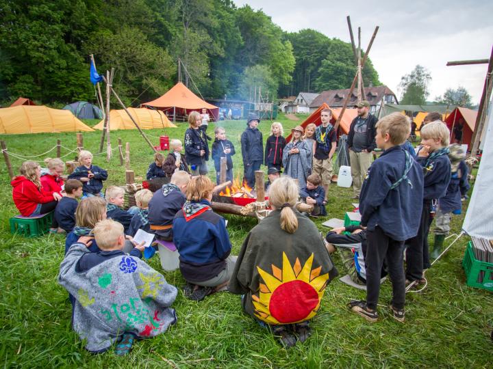 Børn til lejrbål