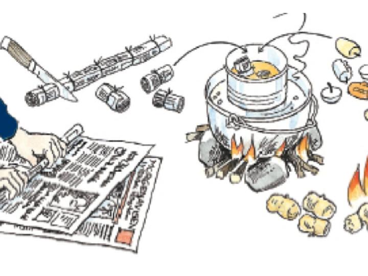 Bål: Optænding  - stearinbomber